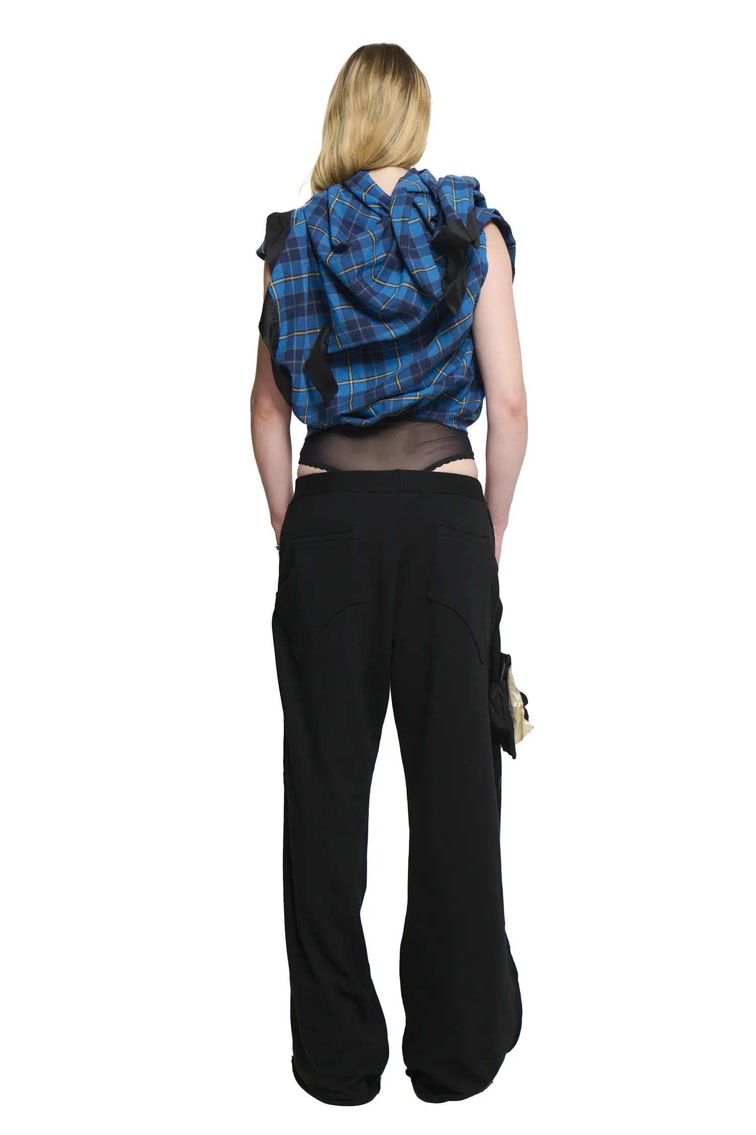 Ava Shawl Wrap - Blue Plaid - Image 5