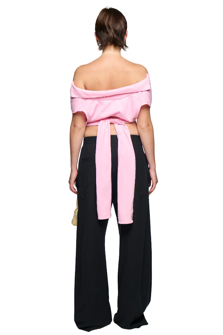 Backless Polo Shirt - Pink - Image 3