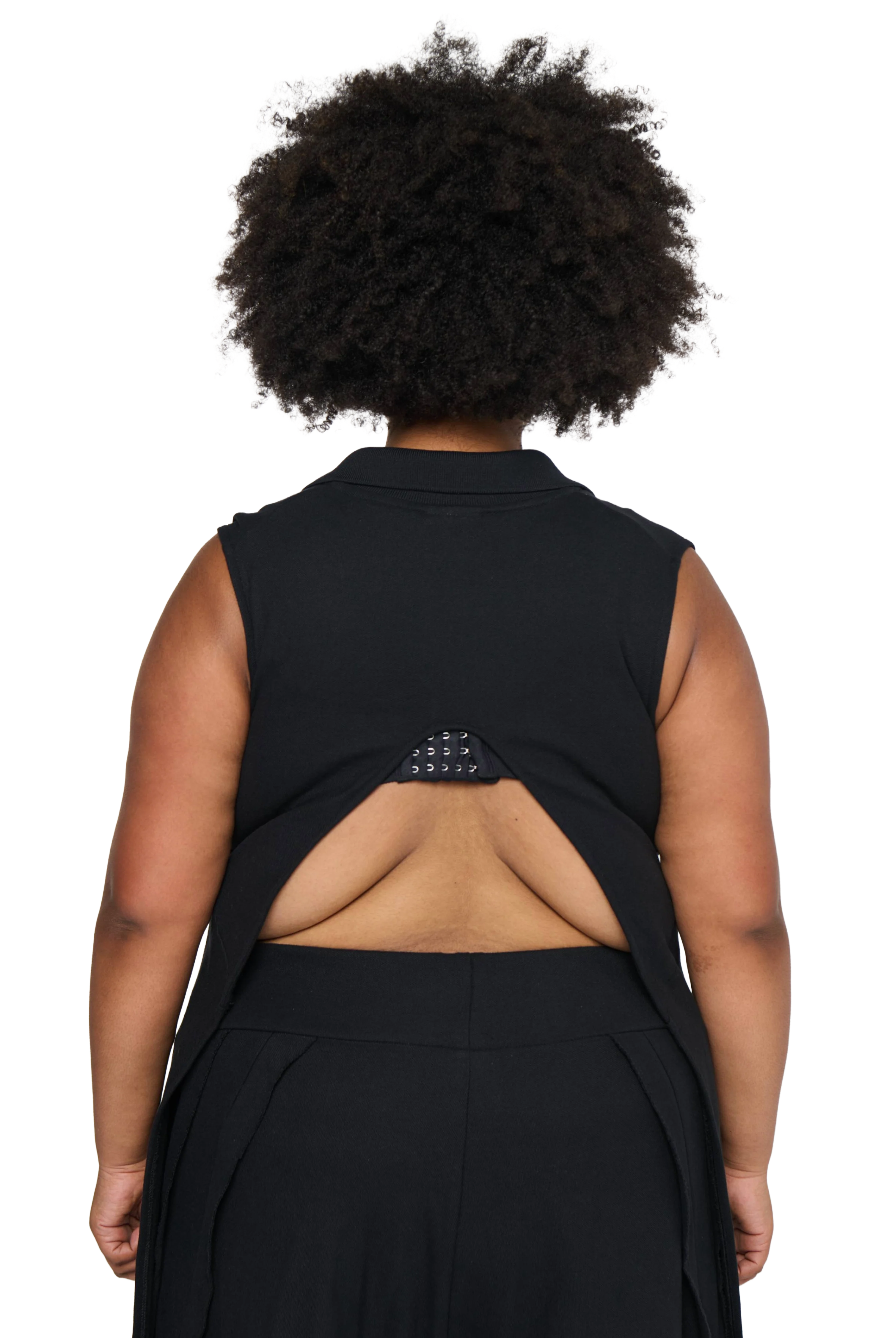 Backless Polo Shirt - Black - Image 7