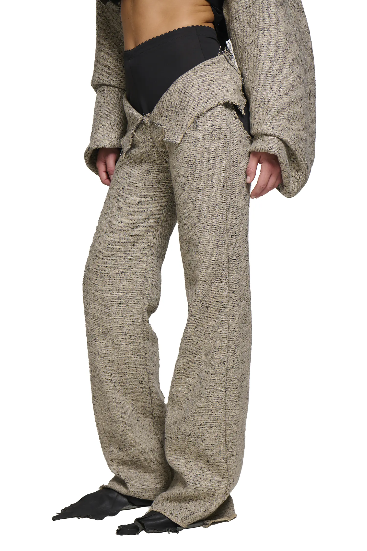 Phoebe Tweed Suit Pant - Beige - Image 3