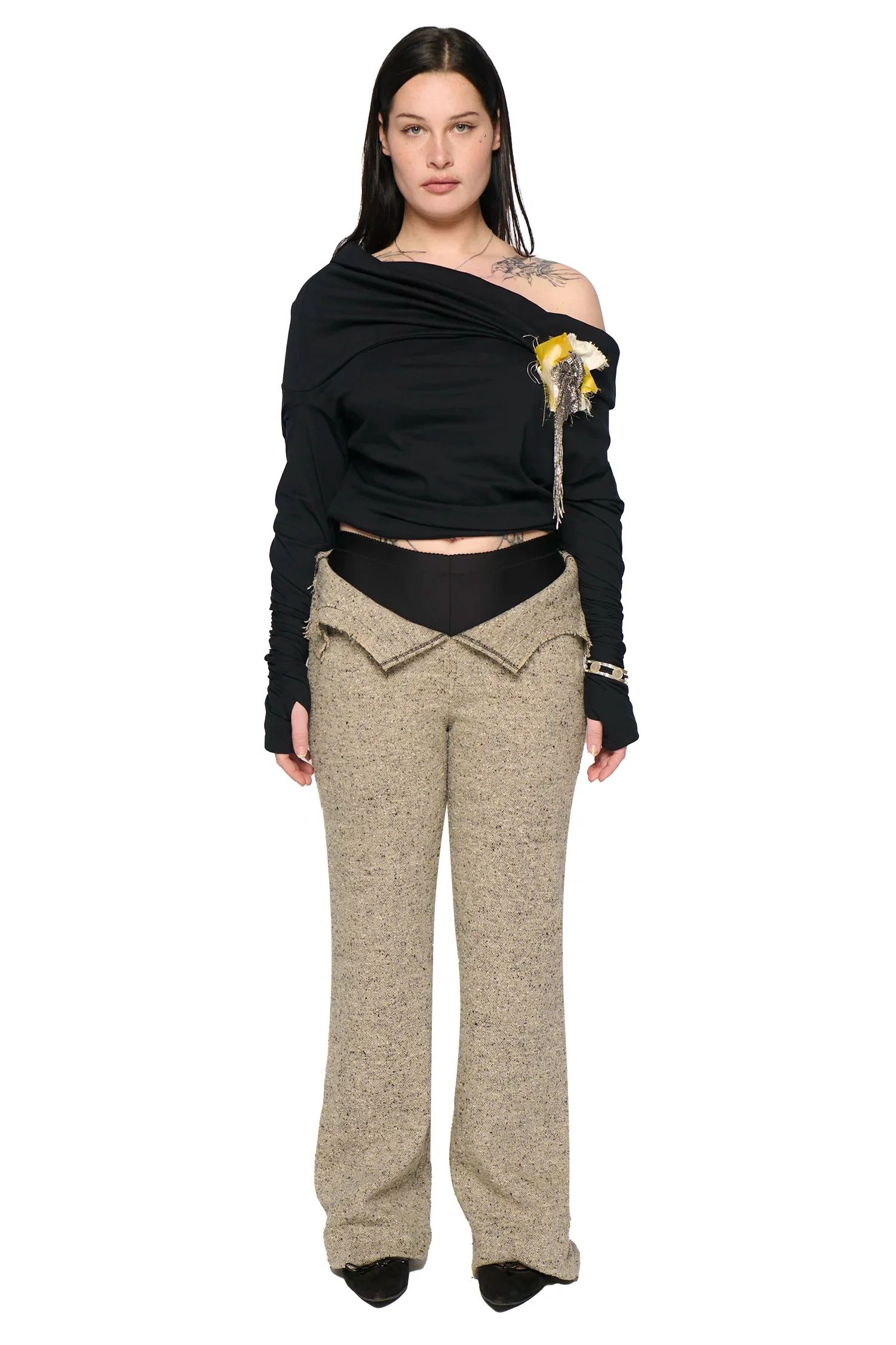 Phoebe Tweed Suit Pant - Beige - Image 6