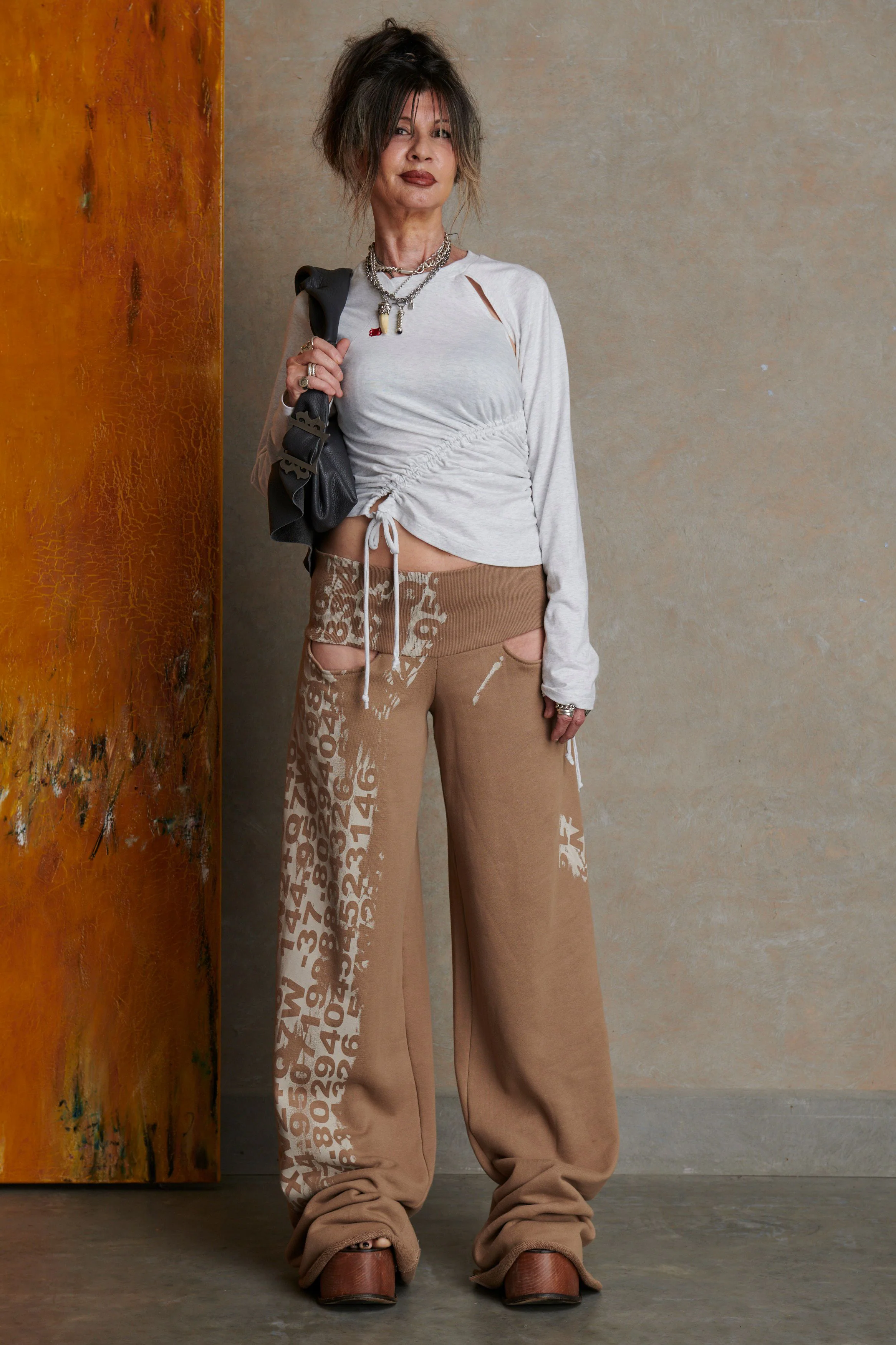 Ruched Long Sleeve - Grey Marle - Image 3