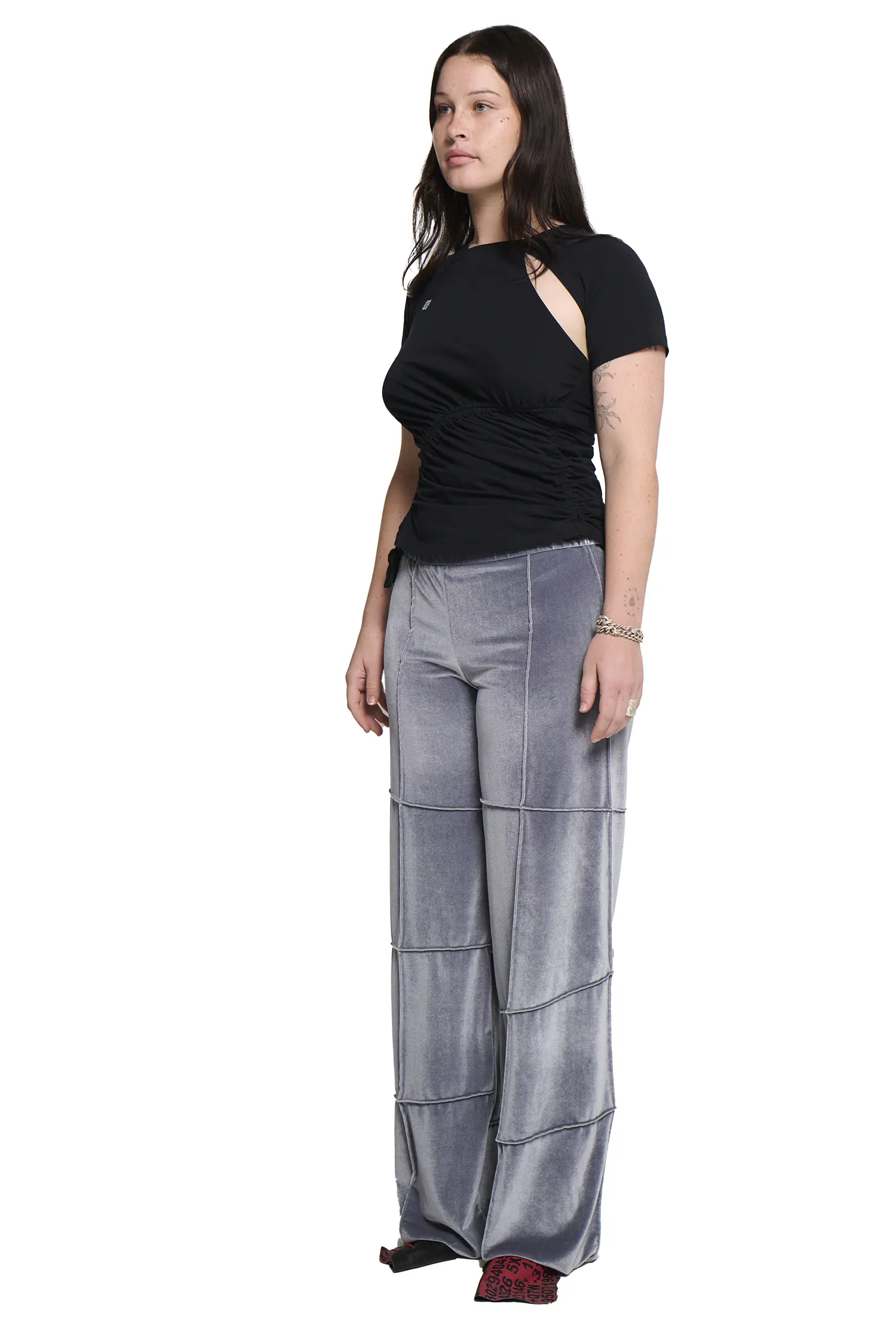 Ruched Short Sleeve - Black - Image 10