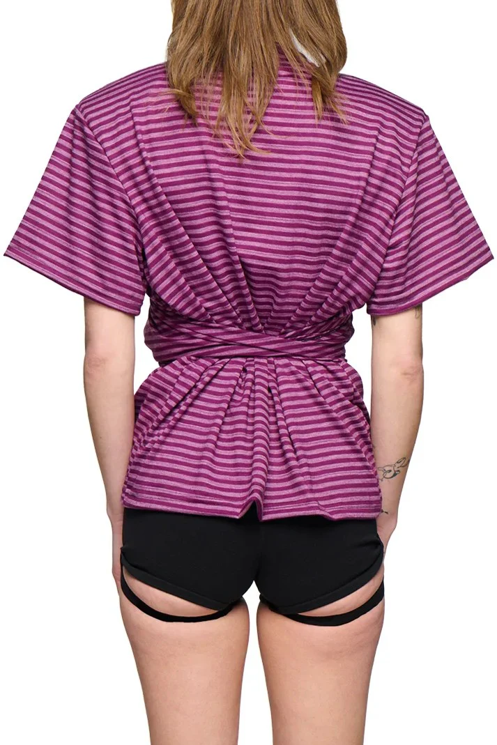 Scrunch T-Shirt - Purple Stripe - Image 4